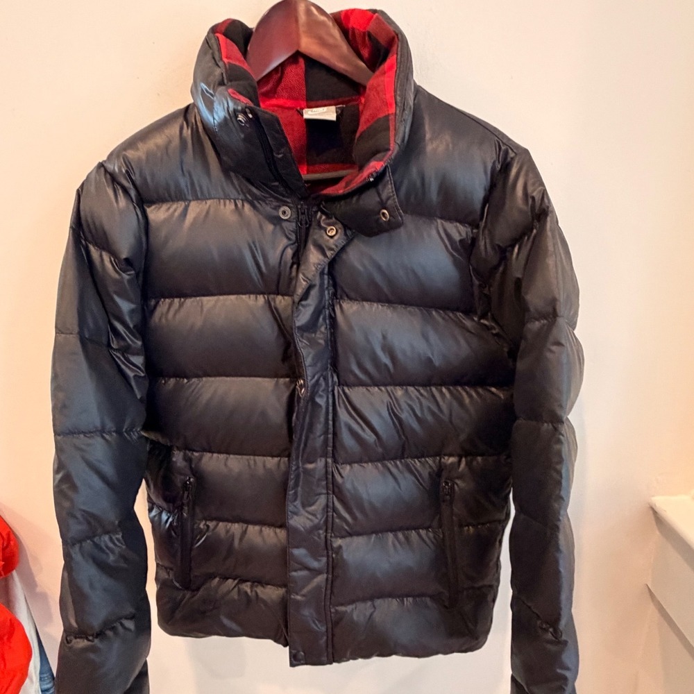 Nike Sportswear Down Fill Puffer Jacket Mens Medium Plaid Lined Goose Down 2009